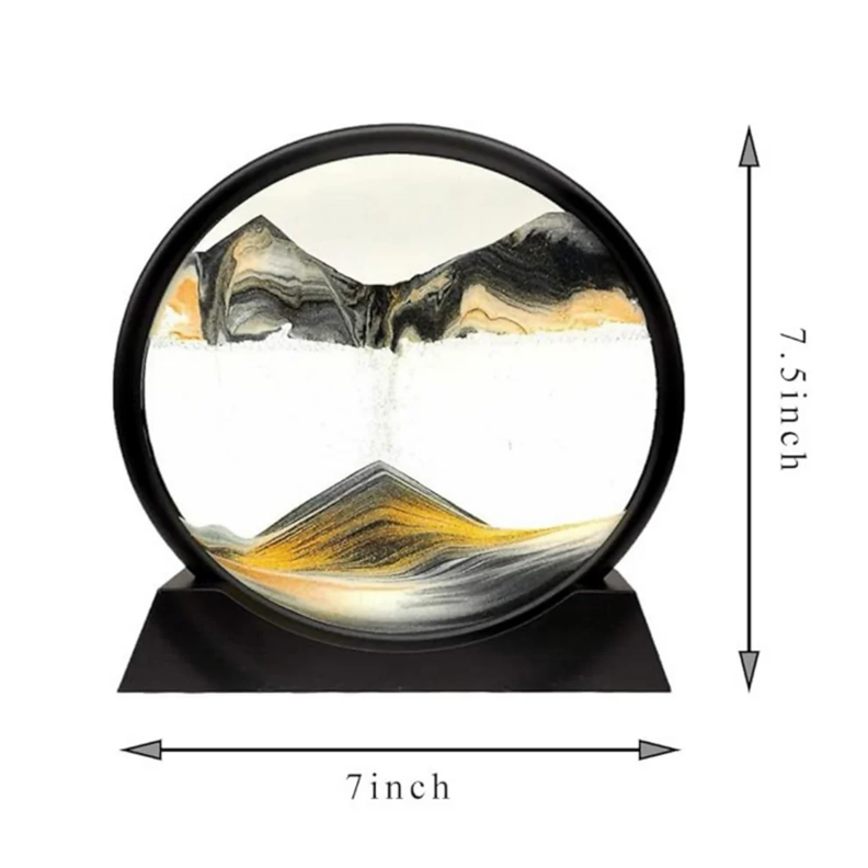 Luxury Round Rotating Moving Sand Art